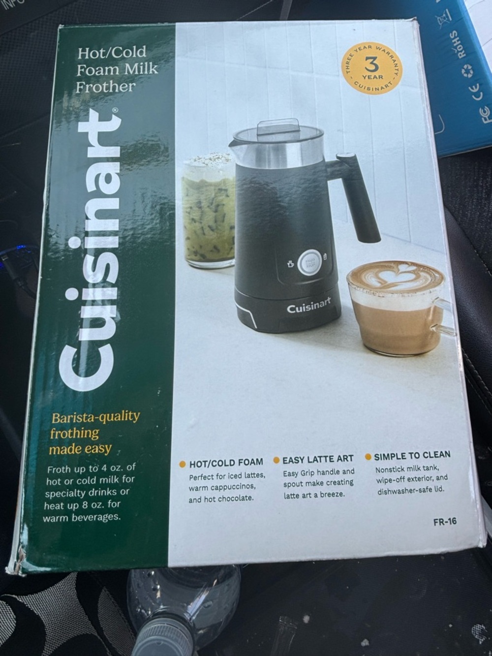 Cuisinart Black Stainless Hot/Cold Foam Milk Frother